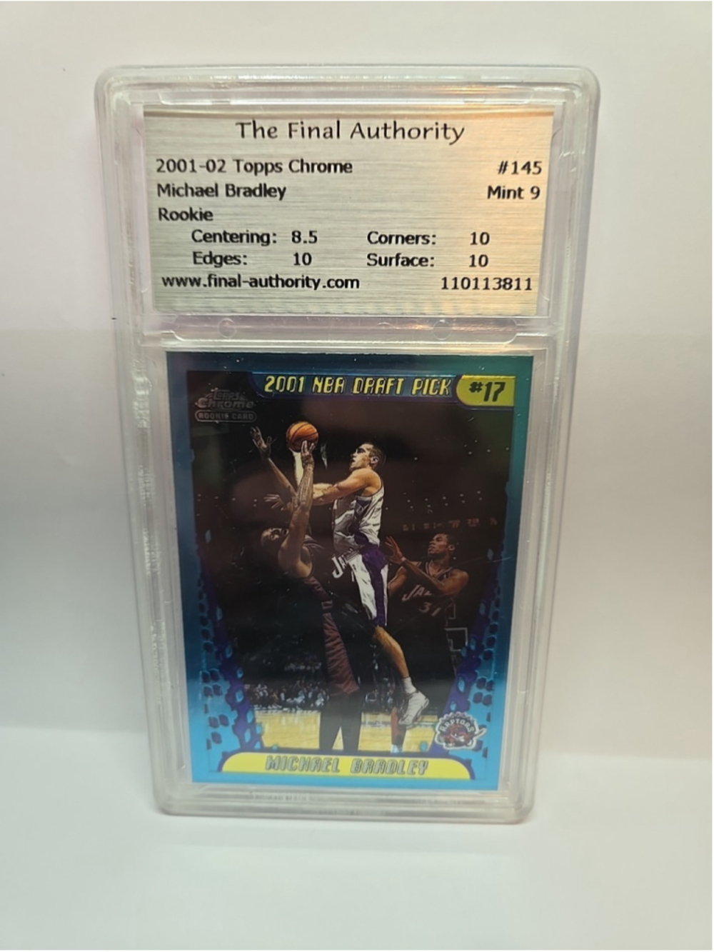 2001-02 Topps Chrome Michael Bradley #145 Rookie Toronto Raptors Mint 9